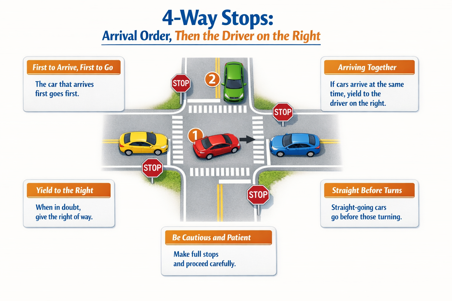 Four-way stop right-of-way explainer